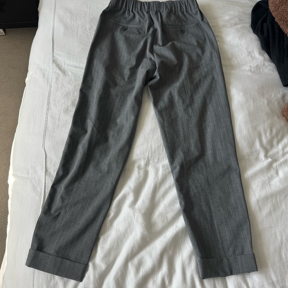 Club Monaco Pattern Elasticated Trouser Gray Pinstripe Men's Small